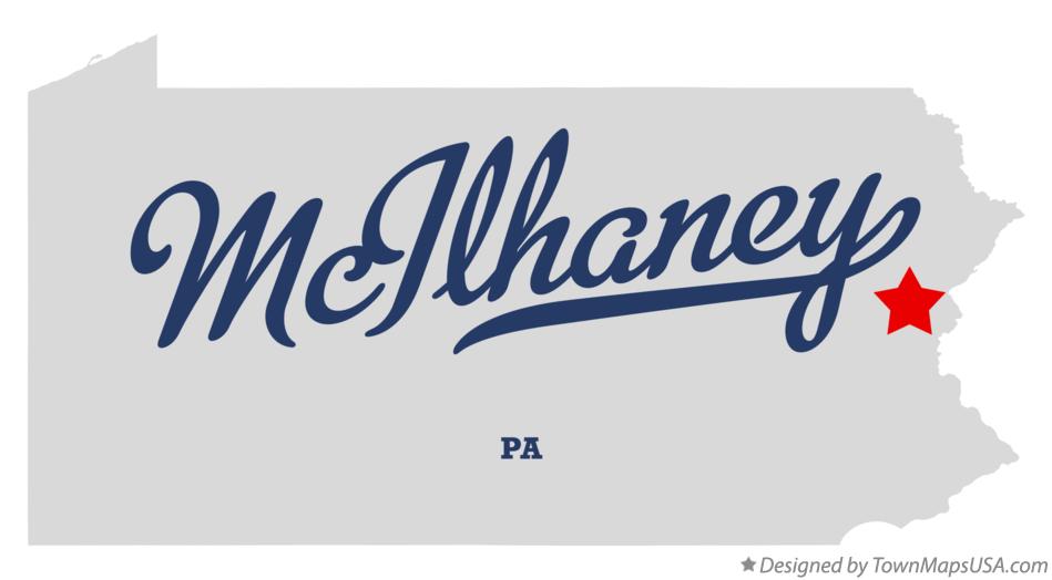 Map of McIlhaney Pennsylvania PA