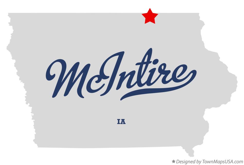 Map of McIntire Iowa IA