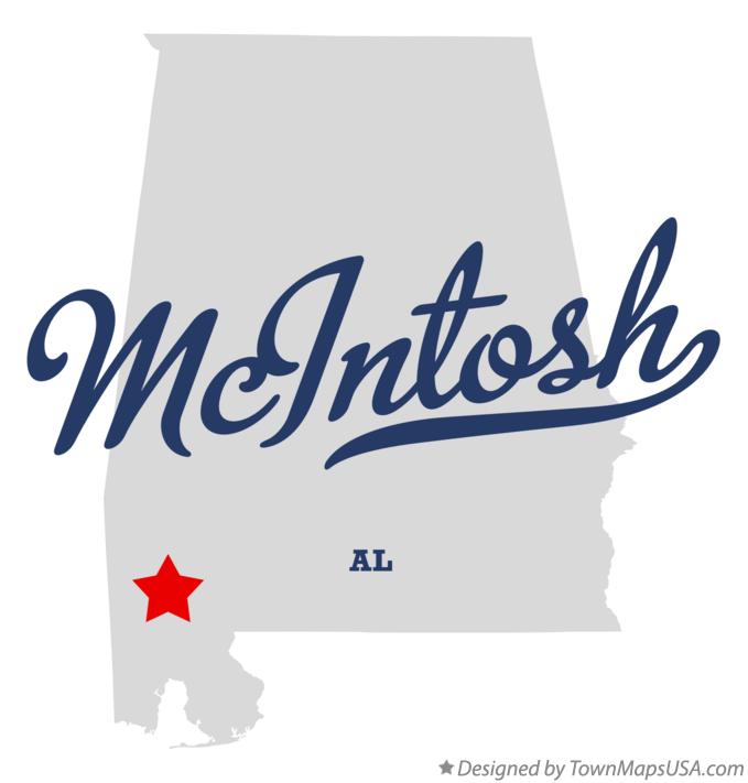 Map of McIntosh Alabama AL