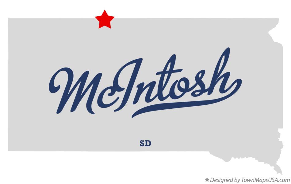 Map of McIntosh South Dakota SD