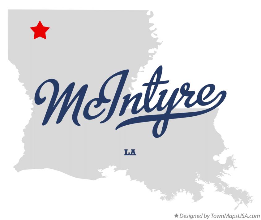 Map of McIntyre Louisiana LA