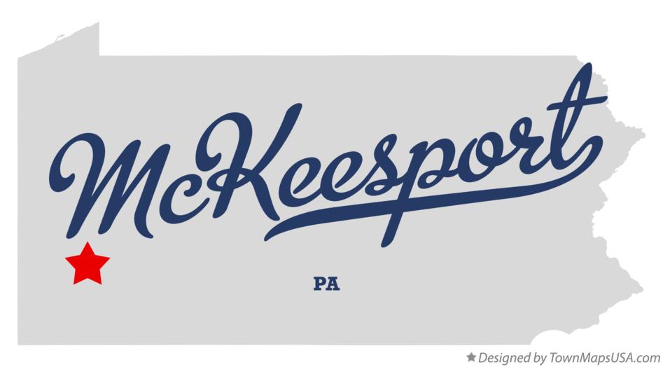 Map of McKeesport Pennsylvania PA