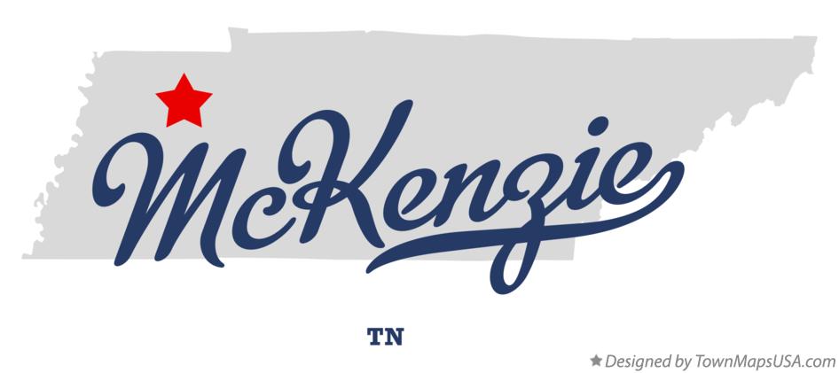 Map of McKenzie Tennessee TN