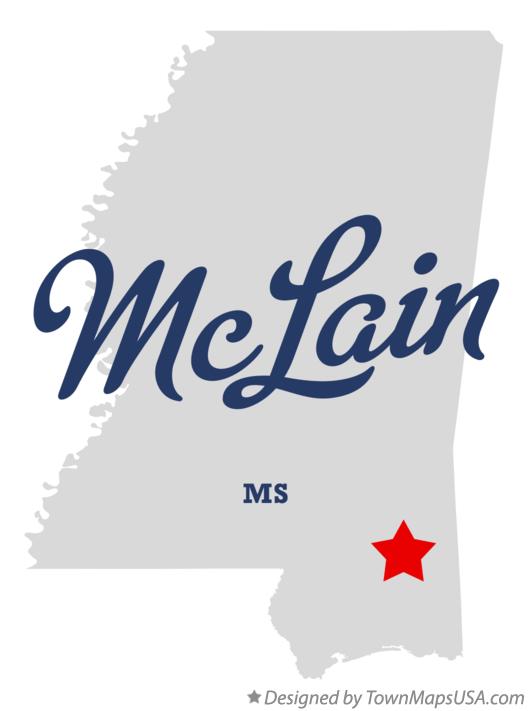 Map of McLain Mississippi MS