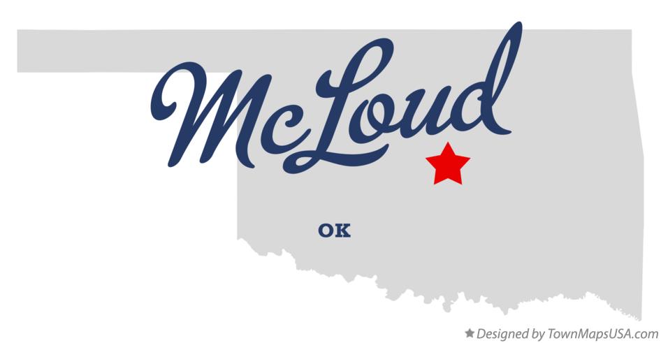 Map of McLoud Oklahoma OK