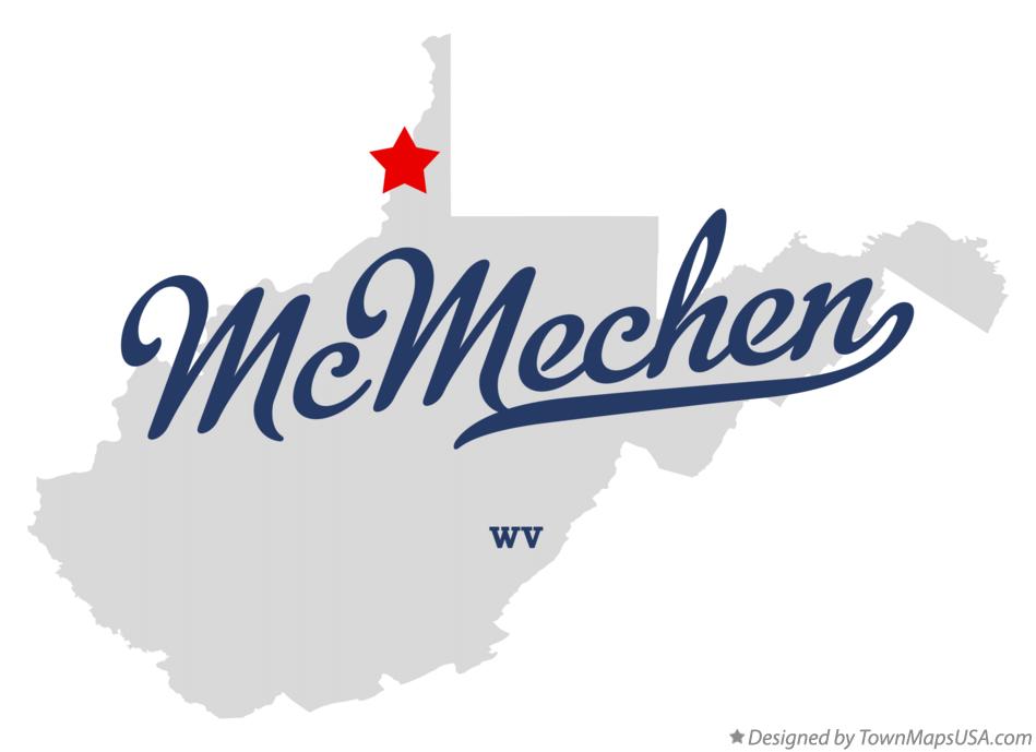 Map of McMechen West Virginia WV