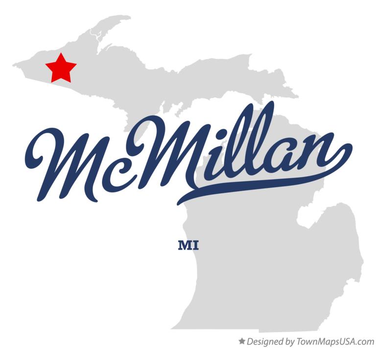 Map of McMillan Michigan MI