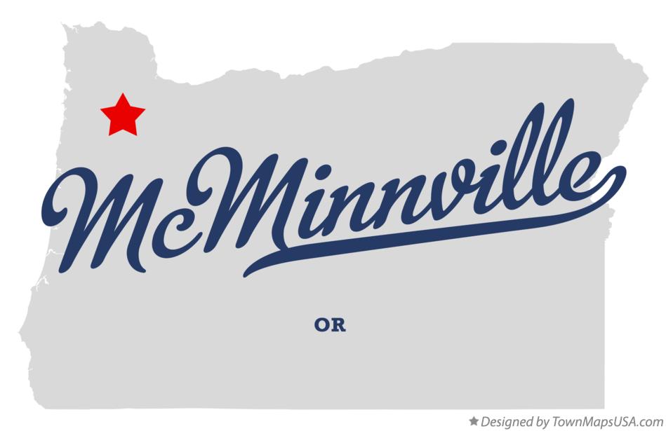 Map of McMinnville Oregon OR