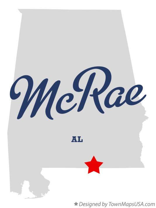 Map of McRae Alabama AL