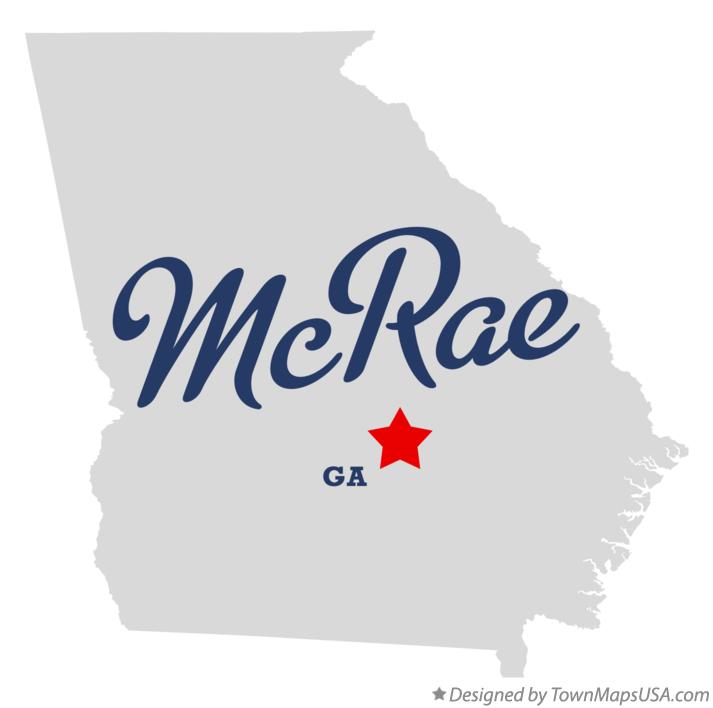 Map of McRae Georgia GA
