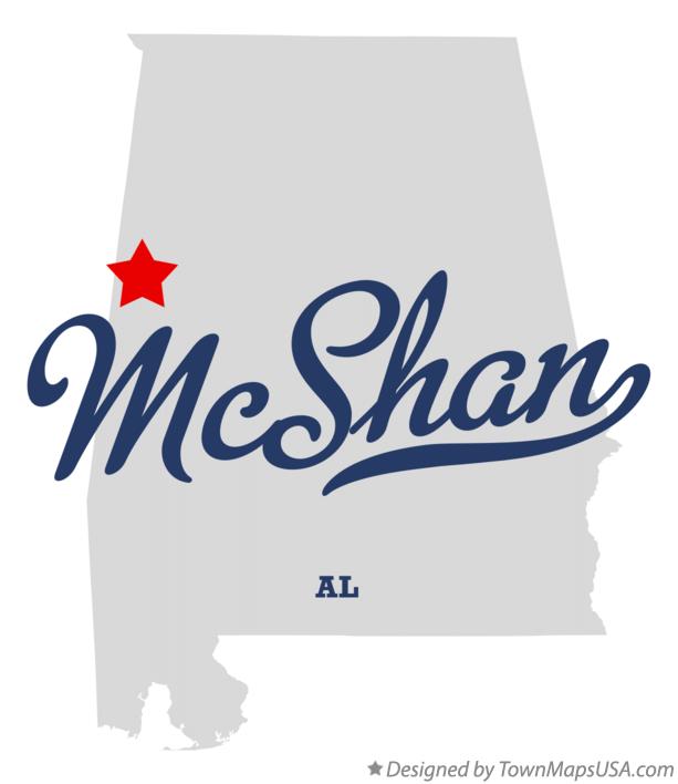 Map of McShan Alabama AL