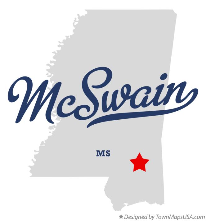 Map of McSwain Mississippi MS