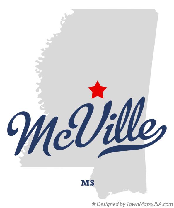 Map of McVille Mississippi MS