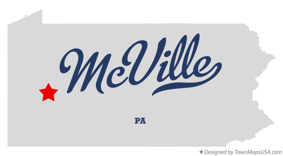 Map of McVille Pennsylvania PA