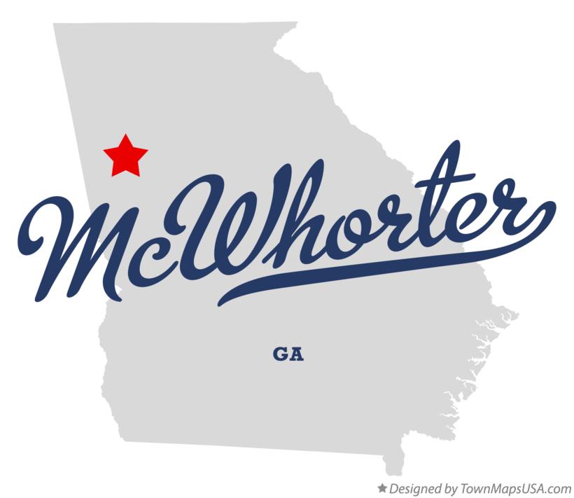 Map of McWhorter Georgia GA