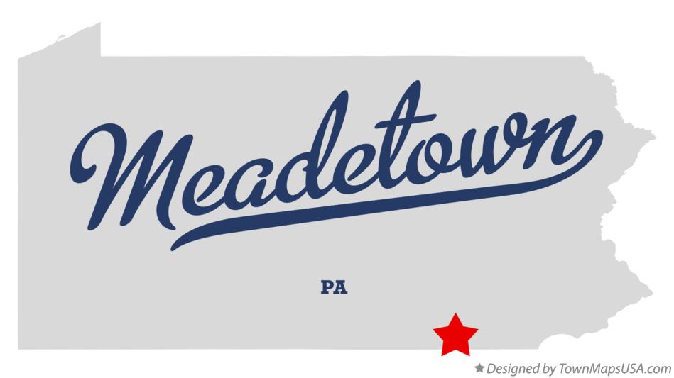 Map of Meadetown Pennsylvania PA