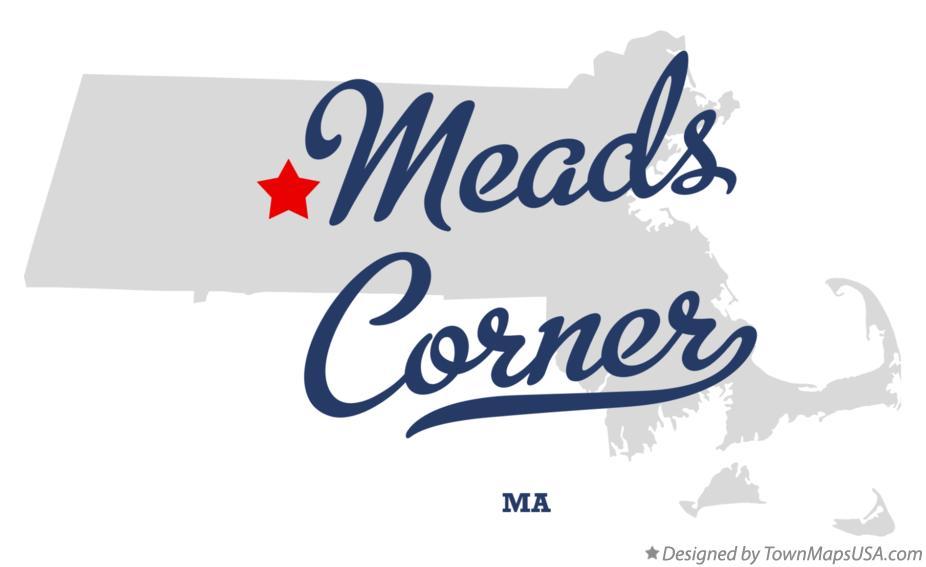 Map of Meads Corner Massachusetts MA