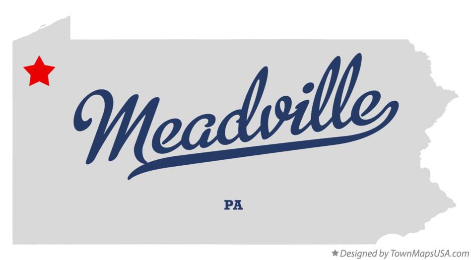 Map of Meadville Pennsylvania PA
