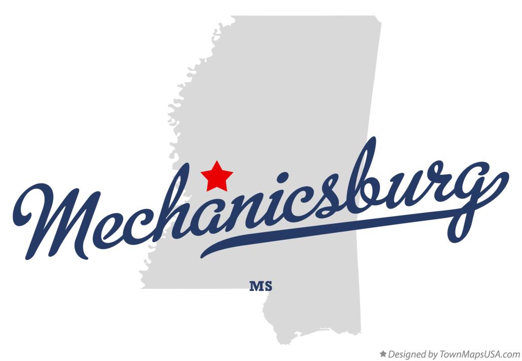 Map of Mechanicsburg Mississippi MS