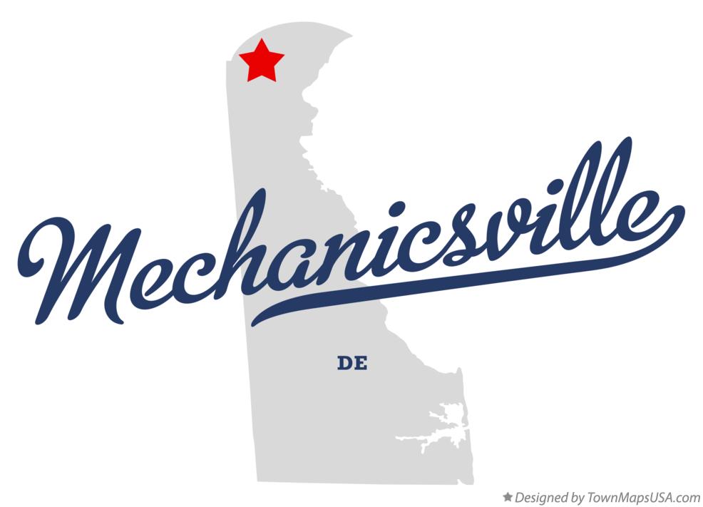 Map of Mechanicsville Delaware DE