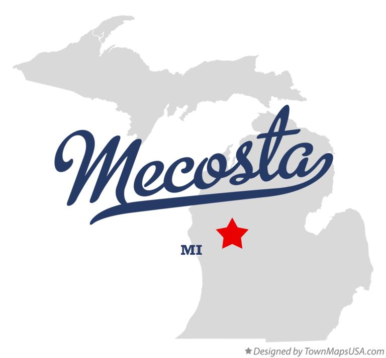 Map of Mecosta Michigan MI
