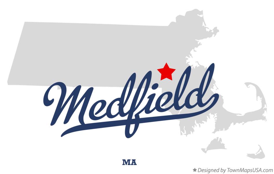 Map of Medfield Massachusetts MA