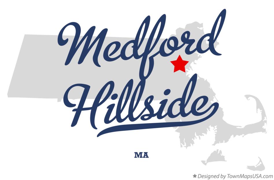 Map of Medford Hillside Massachusetts MA