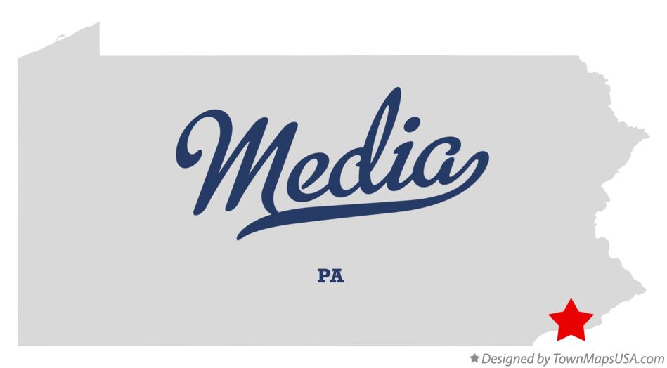 Map of Media Pennsylvania PA