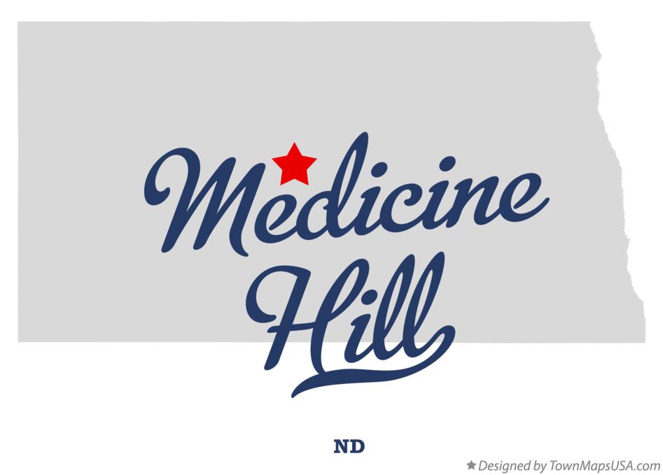 Map of Medicine Hill North Dakota ND
