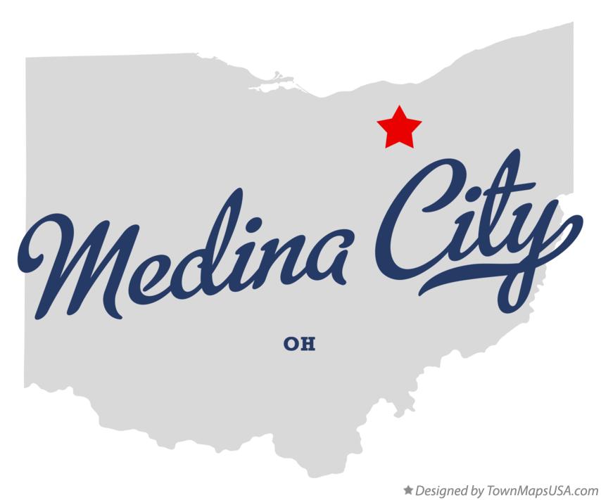 Map of Medina City Ohio OH