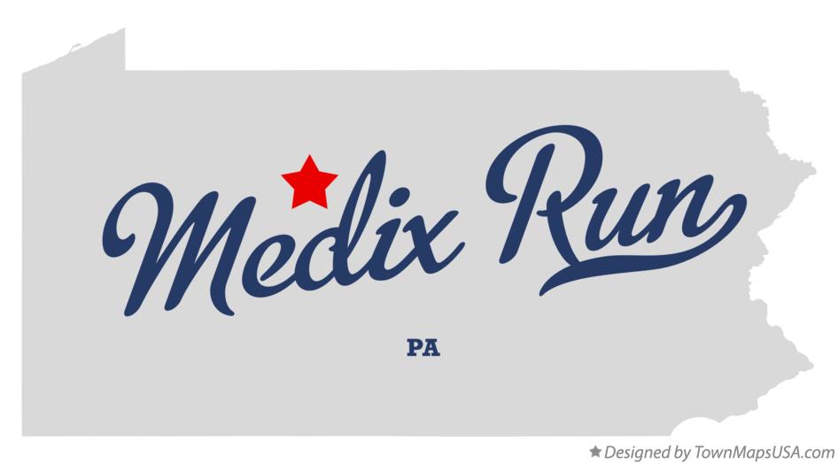 Map of Medix Run Pennsylvania PA