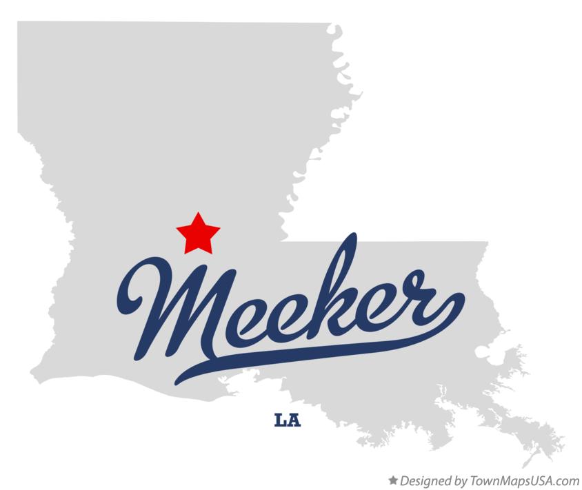 Map of Meeker Louisiana LA