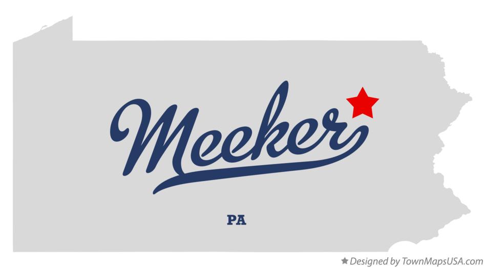 Map of Meeker Pennsylvania PA