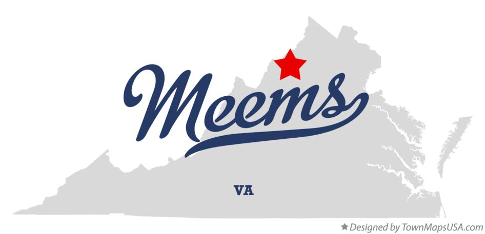 Map of Meems Virginia VA