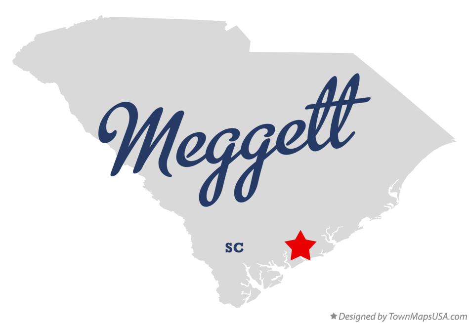 Map of Meggett South Carolina SC