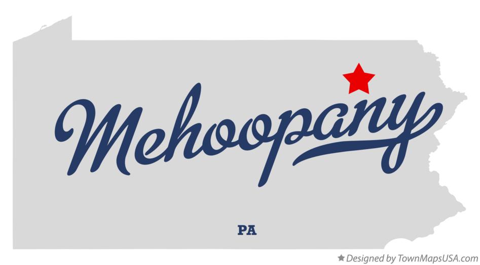 Map of Mehoopany Pennsylvania PA