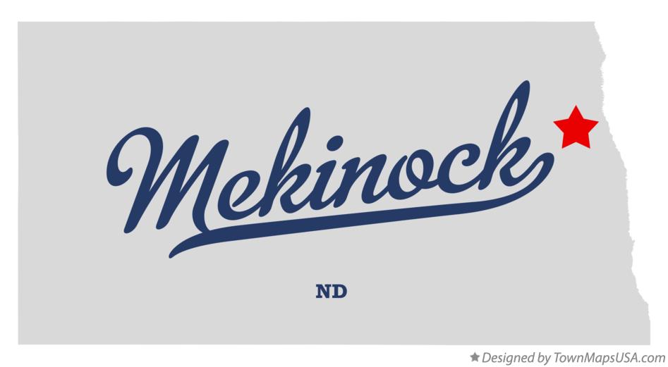 Map of Mekinock North Dakota ND