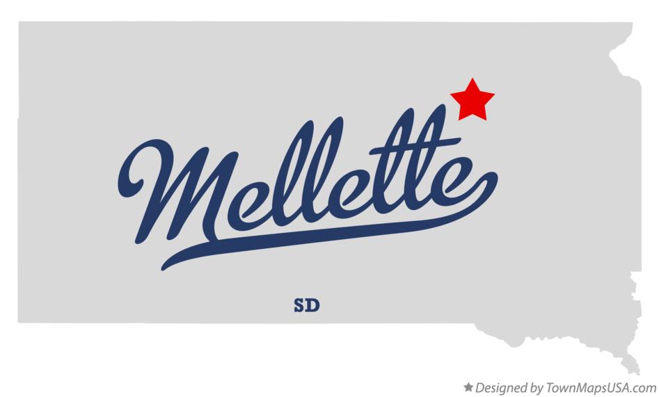 Map of Mellette South Dakota SD