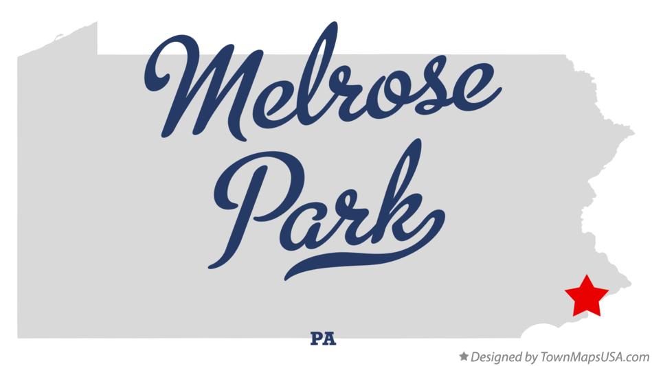 Map of Melrose Park Pennsylvania PA