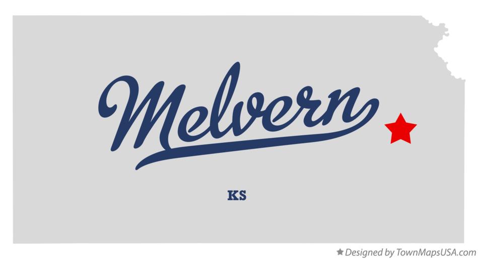 Map of Melvern Kansas KS