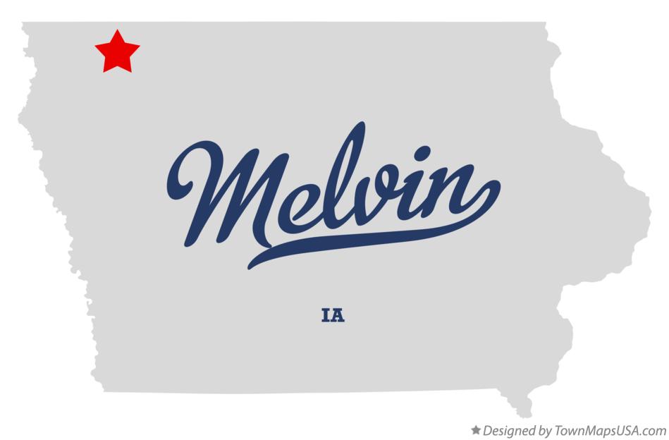Map of Melvin Iowa IA