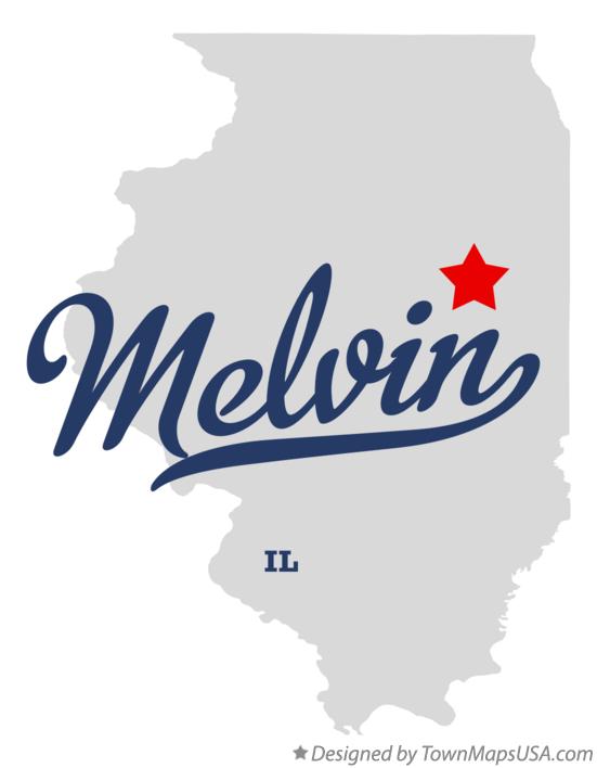 Map of Melvin Illinois IL