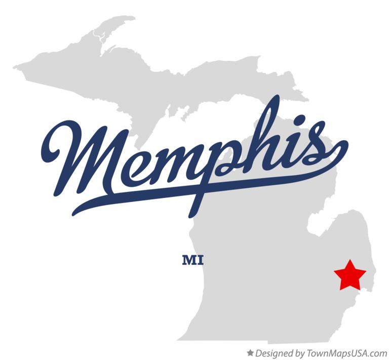 Map of Memphis Michigan MI