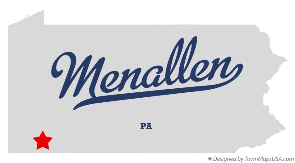 Map of Menallen Pennsylvania PA