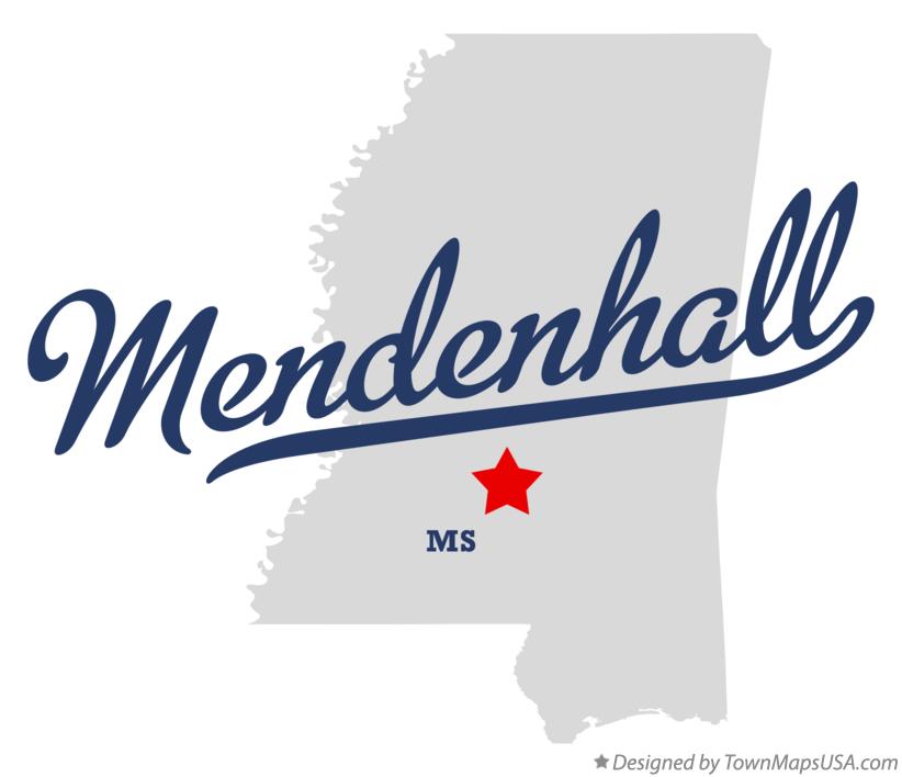 Map of Mendenhall Mississippi MS