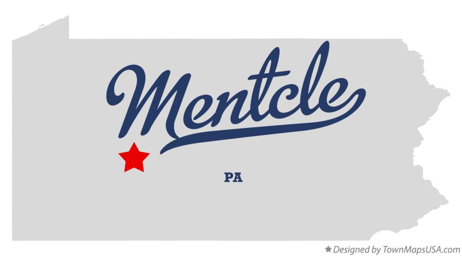 Map of Mentcle Pennsylvania PA
