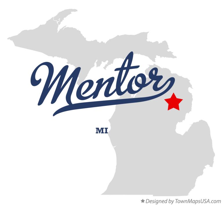 Map of Mentor Michigan MI