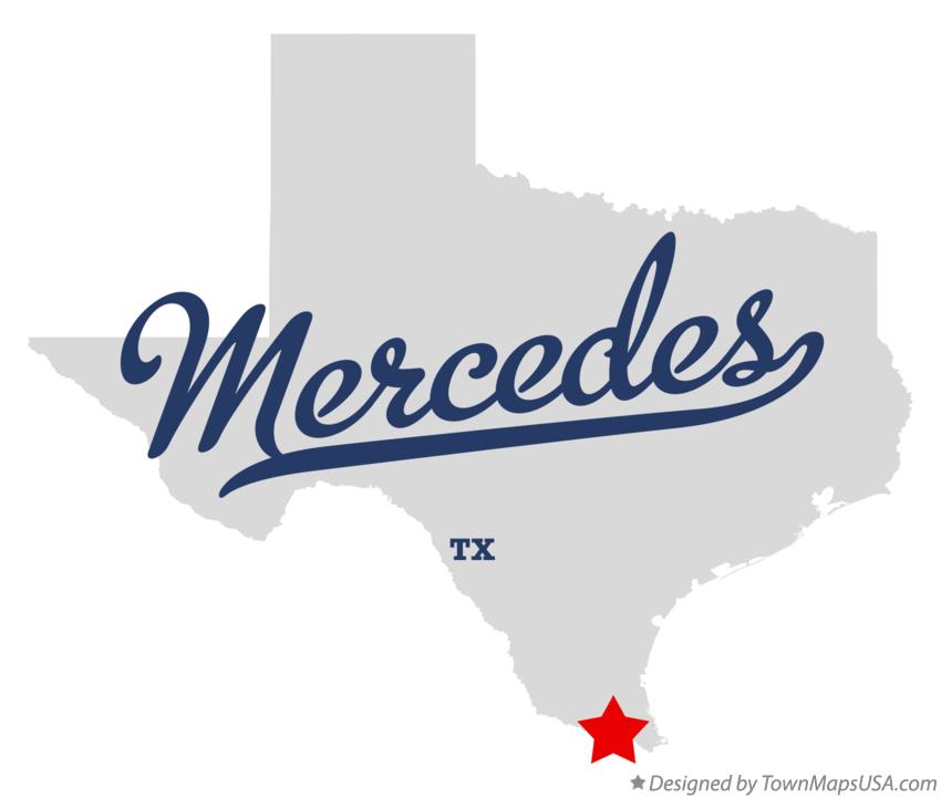 Map of Mercedes Texas TX