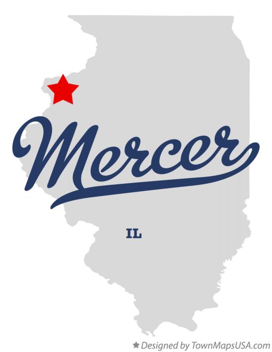 Map of Mercer Illinois IL