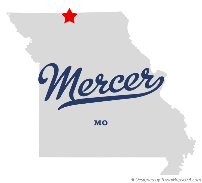 Map of Mercer Missouri MO